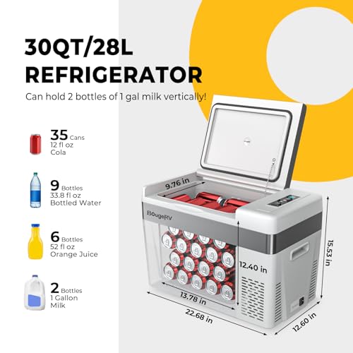 12 Volt Refrigerator With Cover 12V Car Fridge 30 Quart Portable Freezer Compressor Cooler Compressor Freezer
