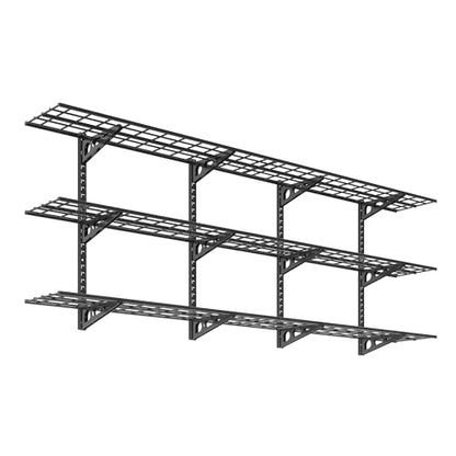 2 Pack 3 Tier 1x4ft Garage Storage Wall Shelving (2 Count)