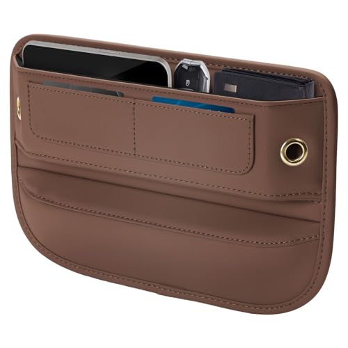 Universal Fit Premium Leather Car Seat Gap Filler Organizer