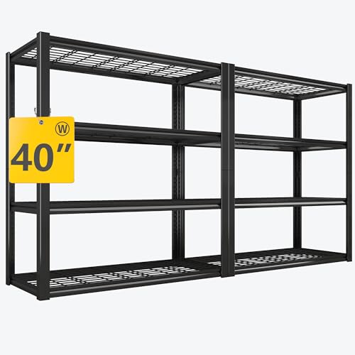 40" W Storage Shelves with Wire Mesh Panels for Garage Organization (2 Count)