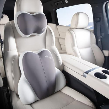 Lumbar Support with Car headrest Back Pillow for Chairs Headrest Pillow for Car Ergonomic Ultrathick Memory Foam Back Pillow for Office Chair