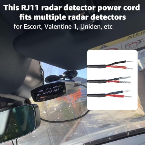 16.5" RJ11 Mirror Tap Radar Detector Cord for Escort Uniden V1 & More (3 Count)