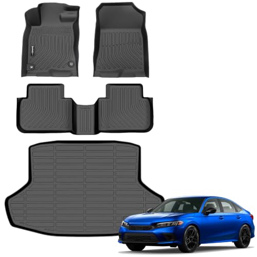 All Weather Floor Mats Cargo Mat for Honda Civic Sedan 2026 (4 Count)