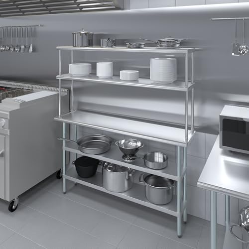 Stainless Steel Work Table with 2 Shelves