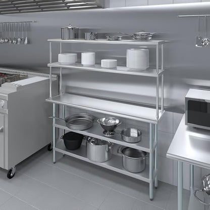 Stainless Steel Work Table with 2 Shelves
