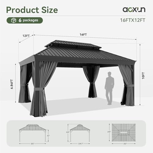 12' X 16' Hardtop Gazebo with Drainage