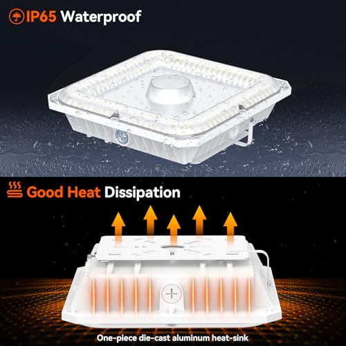 LED Canopy Light with Dusk to Dawn Photocell 60W 80W 100W 3CCT Adjustable