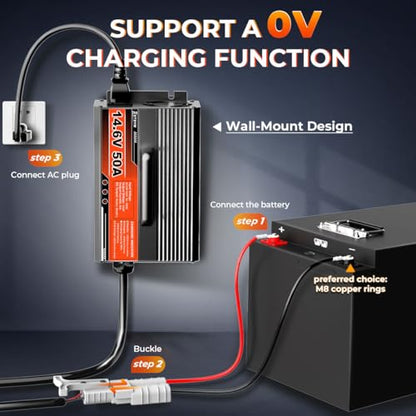 50 Amp 14.6 Volt LiFePO4 Lithium Battery Charger