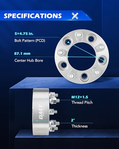 OMT 5x4.75 Wheel Spacers with 87.1mm Center Hub Bore (4 Count)