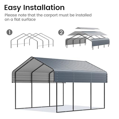 10'x15' Heavy Duty Metal Carport