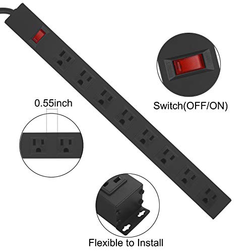 HHOSET Heavy Duty Long 8 Outlets (3 Count)