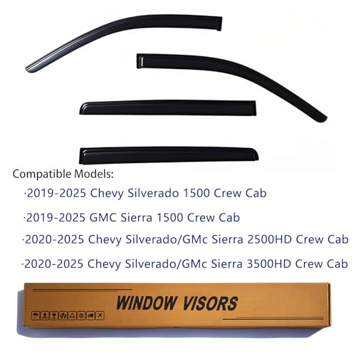 Window Visors Rain Guards Fits 2019