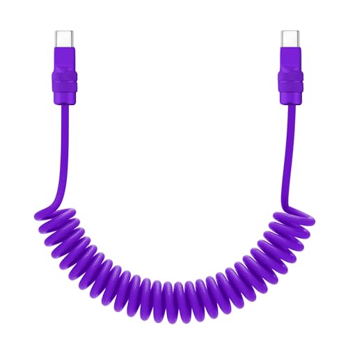 USB C to C 240W Braided Coiled Charging Cable