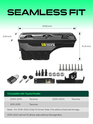 Driver Side Truck Bed Storage Tool Box for Toyota Tacoma 2005