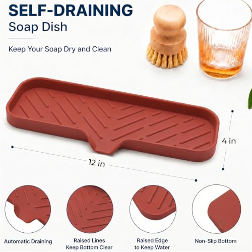 Silicone Soap Dish with Drain Spout
