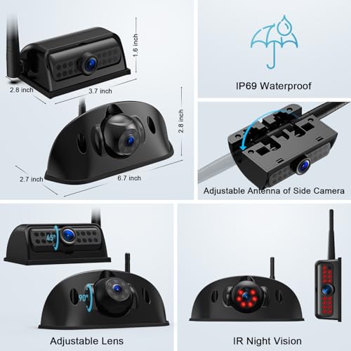 HD 10" Wireless 4 RV Backup Camera System for Furrion Pre