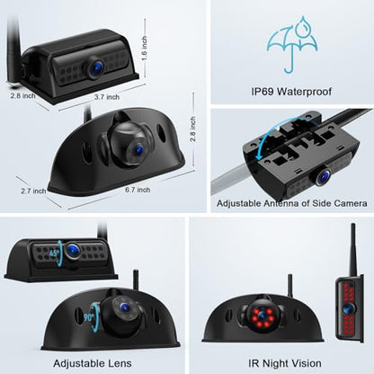 HD 10" Wireless 4 RV Backup Camera System for Furrion Pre