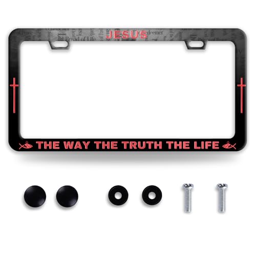 Jesus The Way The Truth The Life Christian License Plate Frame for US Cars
