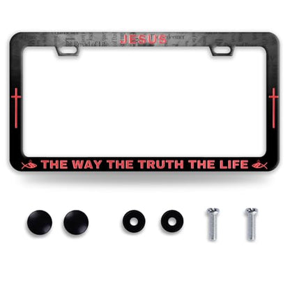 Jesus The Way The Truth The Life Christian License Plate Frame for US Cars