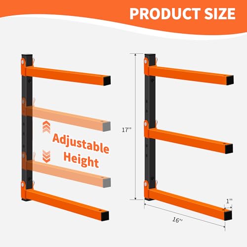 Heavy Duty Wall Mounted Lumber Storage Rack (4 Count)
