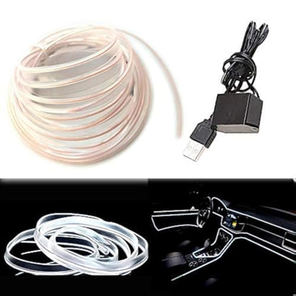 El Wire White Interior Car LED Strip Lights