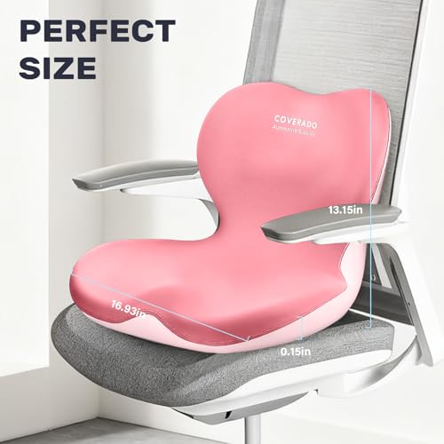 Seat Cushion and Lumbar Support Pillow One Piece for Car Office Chair