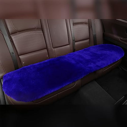 Blue Genuine Sheepskin Car Rear Seat Cover for Fuzzy Back Cushion
