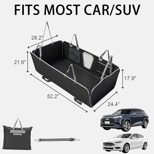 Durable Hard Bottom Dog Car Seat Cover for Large Dogs