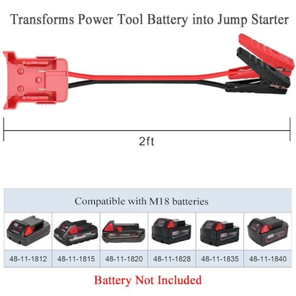 Jumper Cables alligator Compatible with Mil.waukee M18 18V Battery