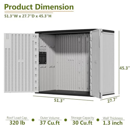 37 Cu.Ft Outdoor Storage Shed Weather Resistant
