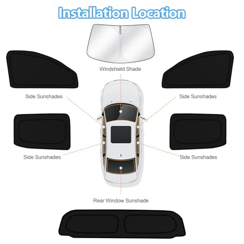 Car Window Shades for Chevrolet Silverado EV 2024 2025 2026 Windshield Sun Shade Side Window Cover UV Block Privacy Protection Accessories for Camping Blackout Rear Back Full Set 6PCS (6 Count)