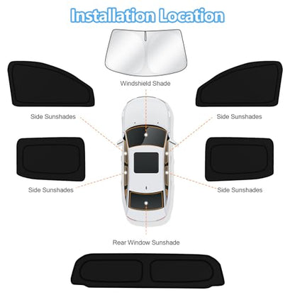 Car Window Shades for Chevrolet Silverado EV 2024 2025 2026 Windshield Sun Shade Side Window Cover UV Block Privacy Protection Accessories for Camping Blackout Rear Back Full Set 6PCS (6 Count)