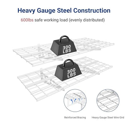 2 Pack 2x4ft Garage Shelving Wall Mounted Storage Rack (2 Count)