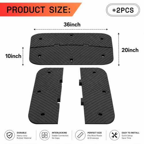 Rubber Speed Bump 36"x10"x1.8" Heavy Duty 22