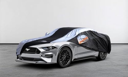 Mustang Car Cover Waterproof All Weather with Silver Strip Design