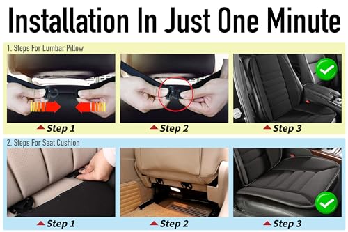 Car Seat Cushion with Back Support Pillow (2 Count)