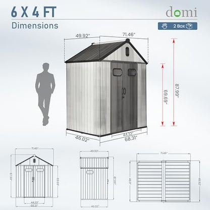 Domi 6x4 FT Resin Outdoor Storage Shed