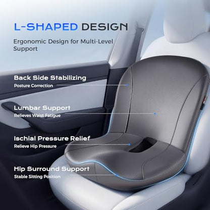 Car Seat Cushion and Lumbar Support Pillow One Piece