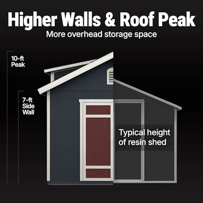 Designer 12x10 Wooden Storage Shed with Dormer