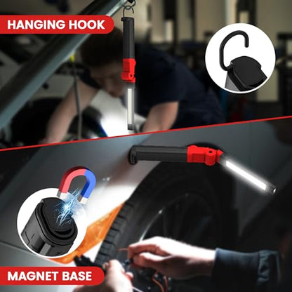 Rechargeable Work Light 2200mAh Magnetic LED Work Light Flashlight Mechanic Light Tool for Men Him