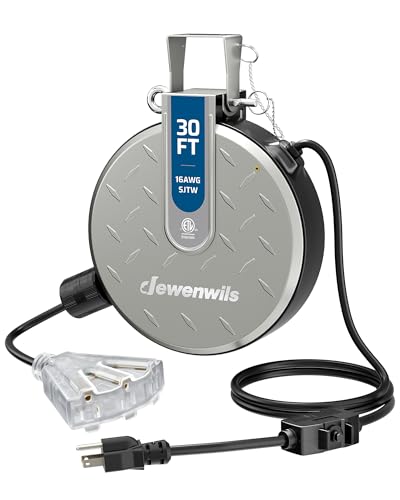Ceiling Wall Mount Retractable Extension Cord Reel with 30FT Cord