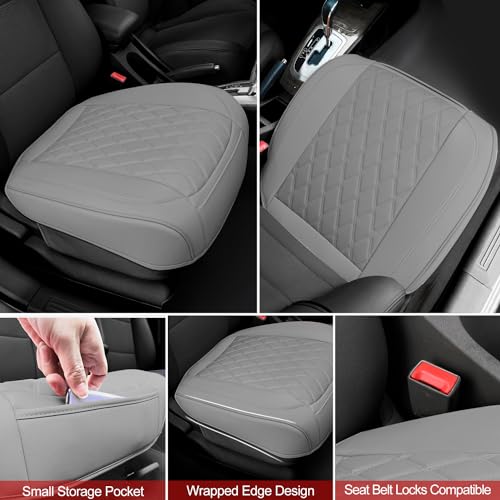 1 Pack Leather Front Car Seat Bottom Cover Gray