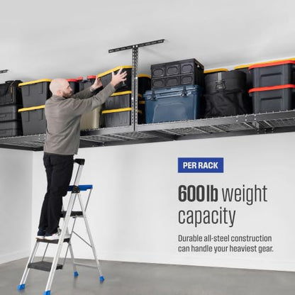 Gray 4x8 Overhead Garage Storage Rack 600 lb 24” (2 Count)