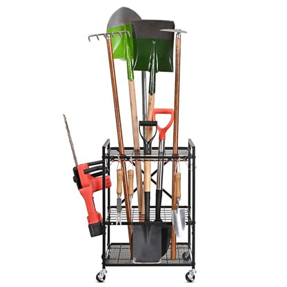 Rolling Garden Tool Organizer for Garage and Yard Tools