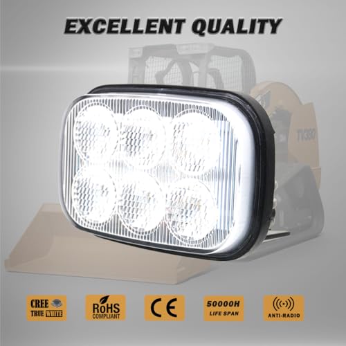 LED Work Light Flood Beam Compatible With Case SR130 SR200 SR175 TV380 SR250 SV250 SR150 TR270 TR320 SV185 SV300 SR220 New Holland L213 C238 L215 C227
