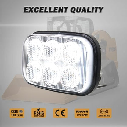 LED Work Light Flood Beam Compatible With Case SR130 SR200 SR175 TV380 SR250 SV250 SR150 TR270 TR320 SV185 SV300 SR220 New Holland L213 C238 L215 C227