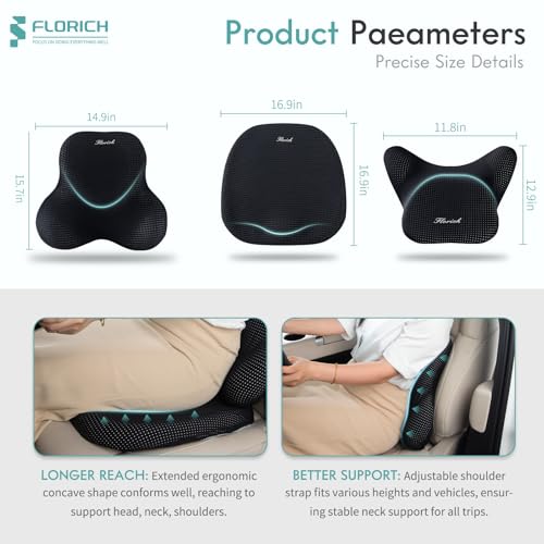 Car Seat Cushion and Lumbar Support Pillow for Office Chair Car