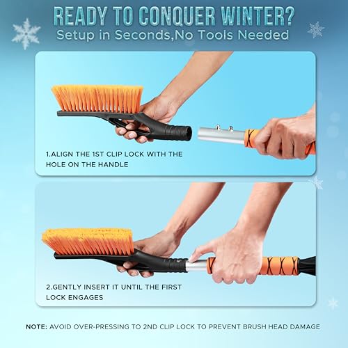 27" Car Snow Brush and Ice Scrapers for Car Windshield 2 Pack