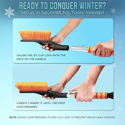 27" Car Snow Brush and Ice Scrapers for Car Windshield 2 Pack