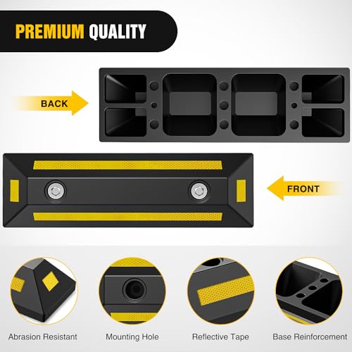 Rubber Parking Curb Wheel Stop for Garages and Driveways